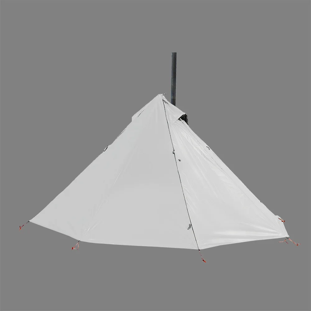 Top Lander Camping-Hot-Zelt mit Kaminfenster, ultraleichtes Tipi-Tipi-Zelt für den Außenbereich, Pyramide, doppellagiges Bushcraft, 1-Personen-Zelte, heißes Zelt 9