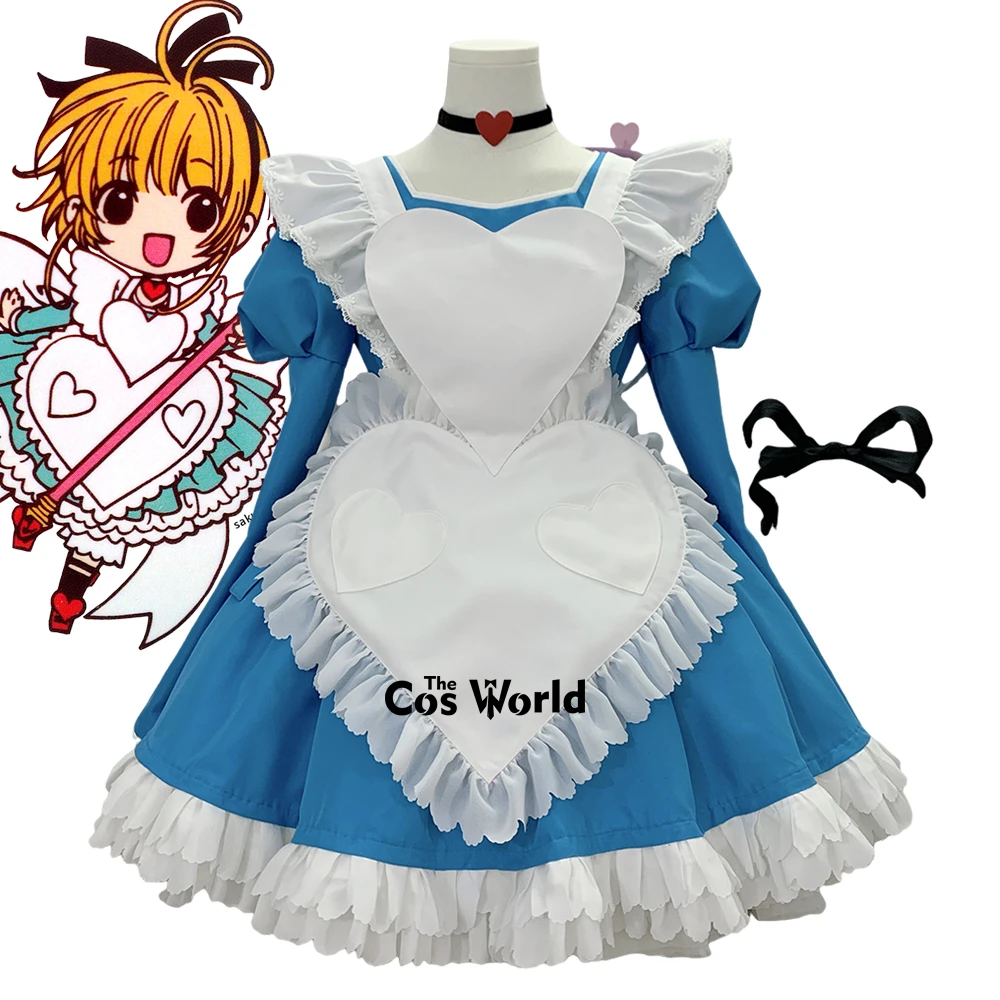 Cardcaptor Kinomoto Sakura in Wonderland Dress Outfits Anime Cosplay Costumes