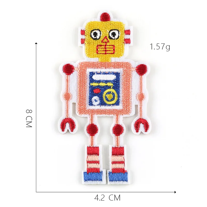 9Pcs Cartoon robot Series Iron on Embroidered Patches For on Clothes Hat Jeans Sticker Sew Ironing Patch Applique Badge