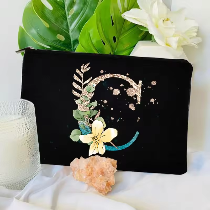 Gradient Initial Makeup Zipper Bags Fashion Travel Toilet Lipstick Pouch Bag Bachelorette Party Bridesmaid Cosmetic Clutch Purse - Image 4