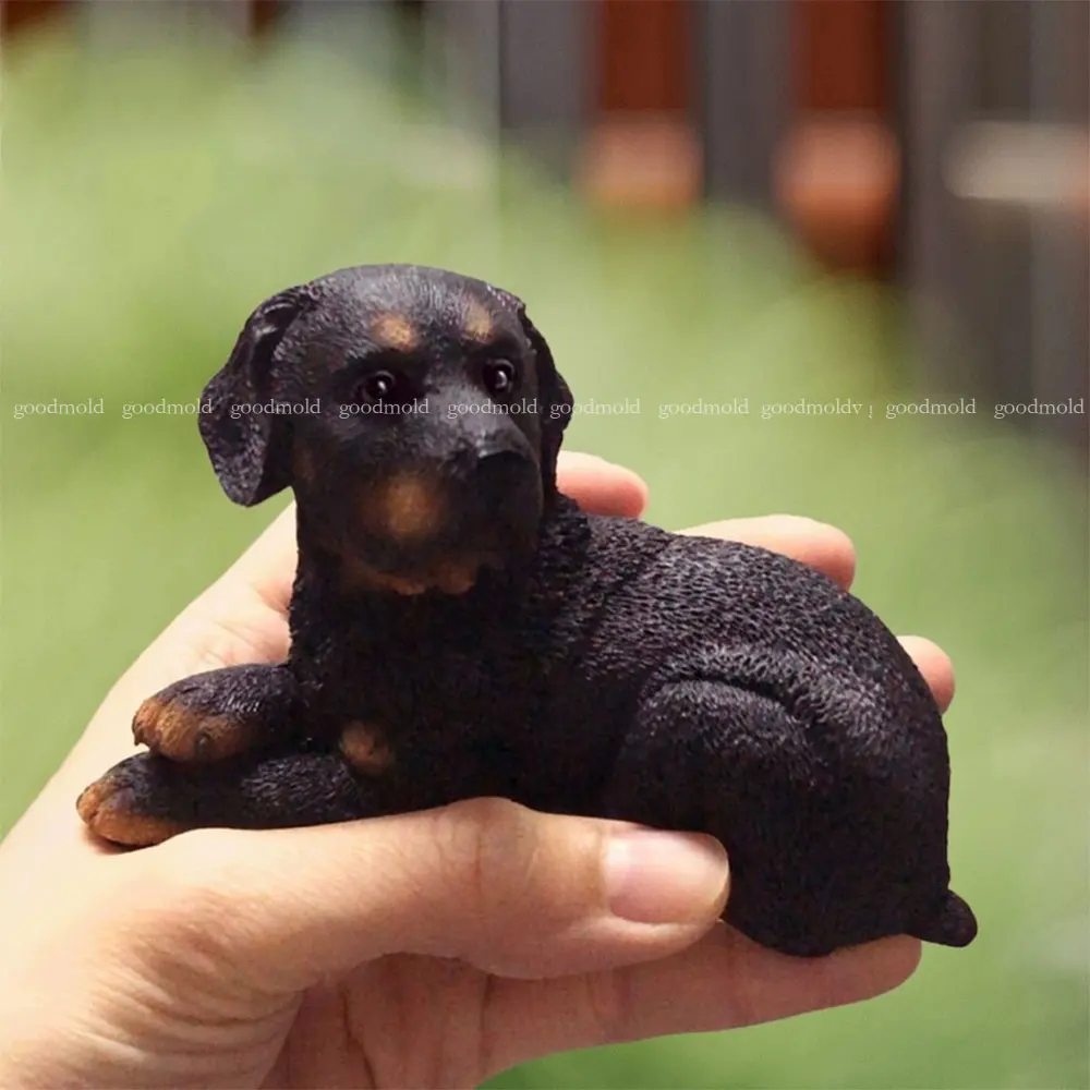 3D Rottweiler silikonowe formy aromaterapia tynk żywica epoksydowa forma dla psa DIY rzemiosło z gliny formy dla zwierząt — zdjęcie 5