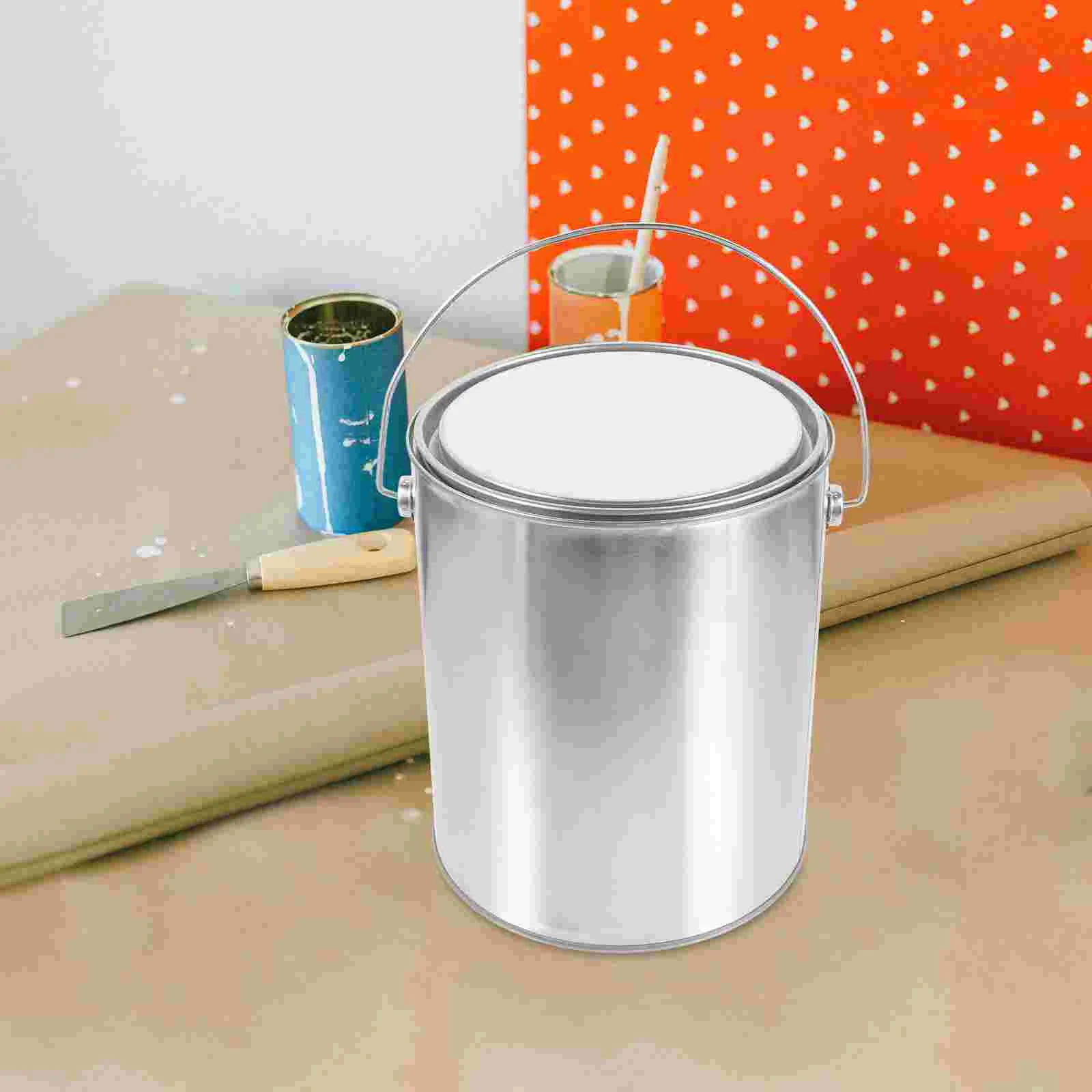 Cubo de pintura vacío de 3L, tapa de lata de Metal redonda de hojalata, mango para pintar uso Industrial portátil, Material resistente, tacto suave