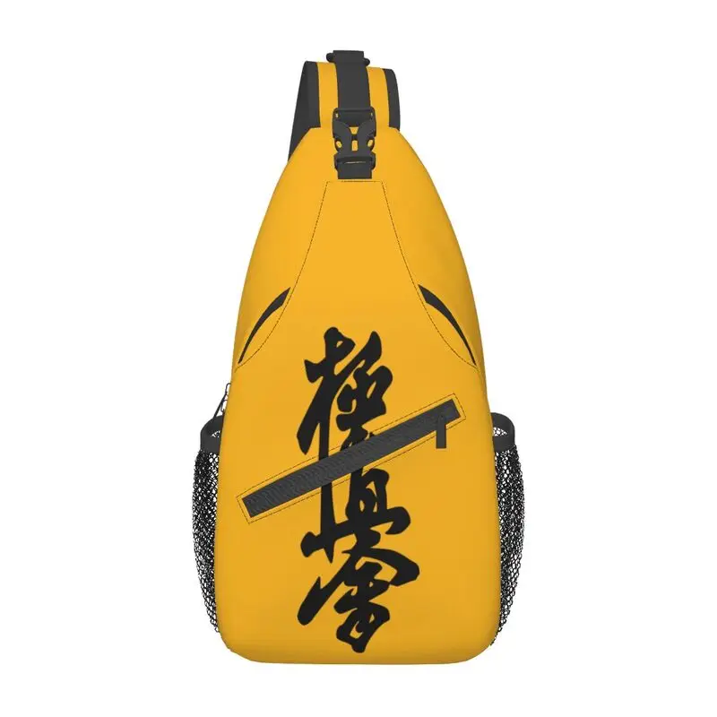 Mochila masculina Kyokushi Karate Crossbody Sling, bolsa casual no peito para viajar, artes marciais