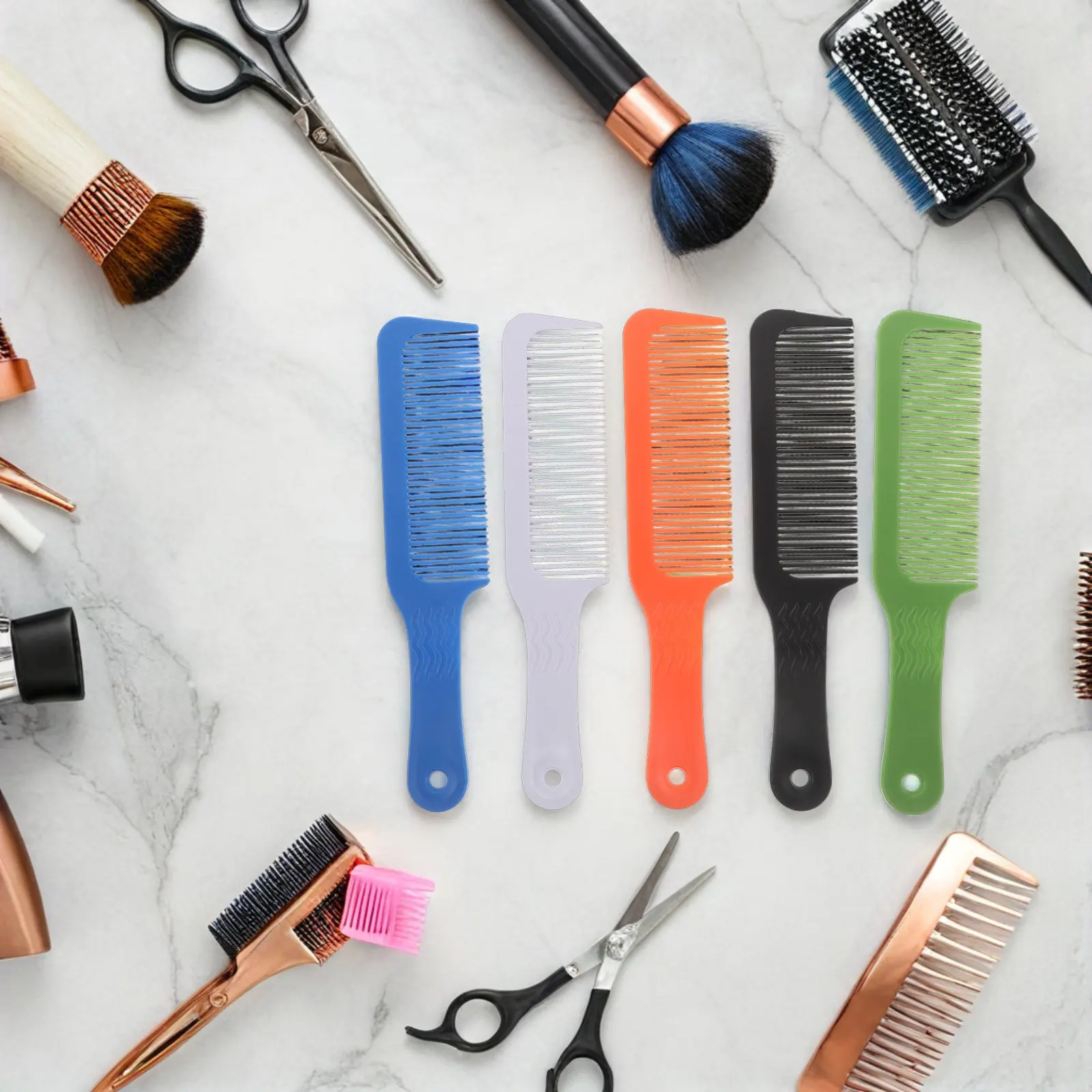 6Pcs Hair Cutting Comb Medium Spacing Professional Salon Barber Styling Tool ABS Antistatic Hairdresser Grooming Accessories Men view 5