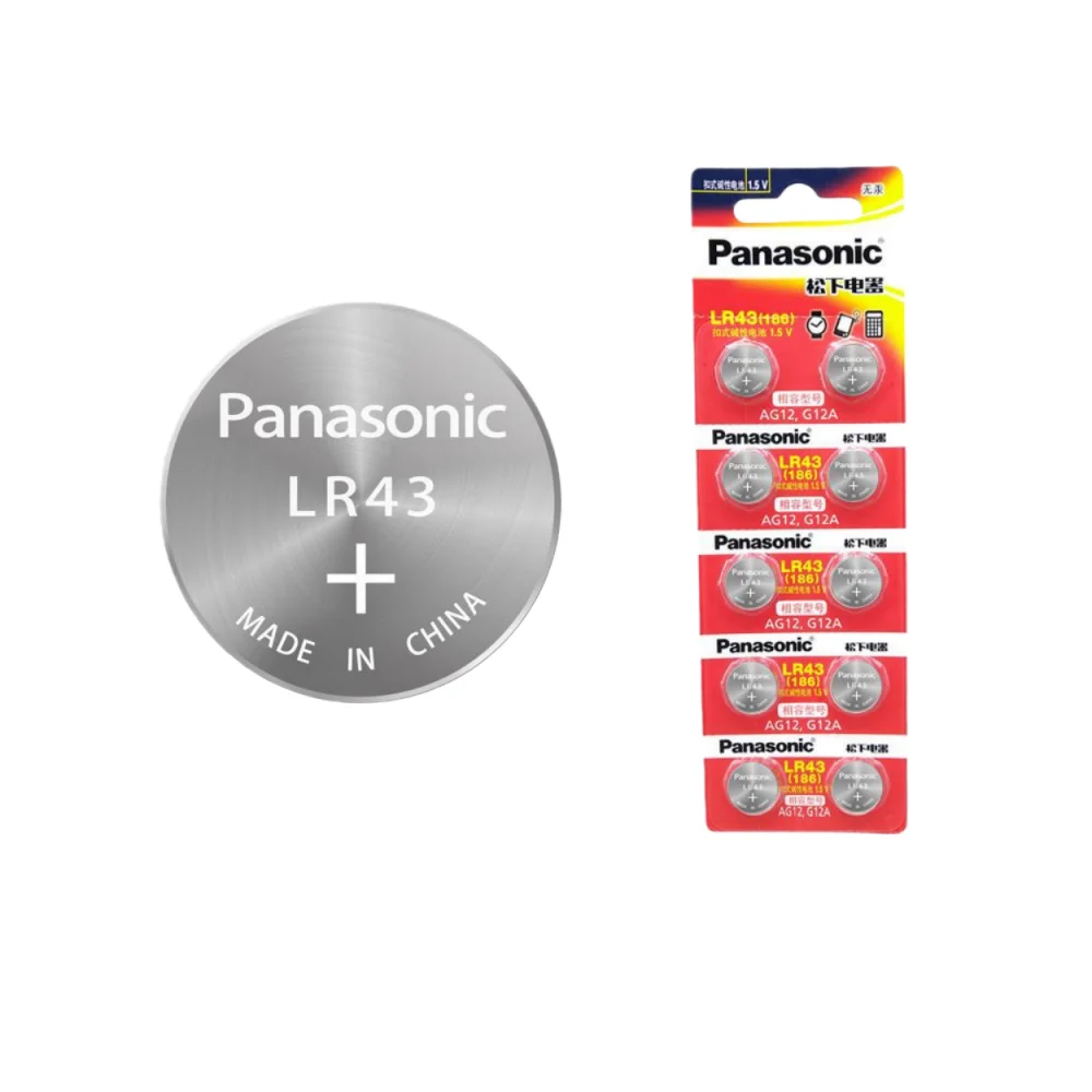 5-50PCS Original Panasonic  AG12 LR43 SR43 186 386 LR1142 V12GA AG 12 Button Batteries SR43W SR1142 Watch Toys Remote Battery