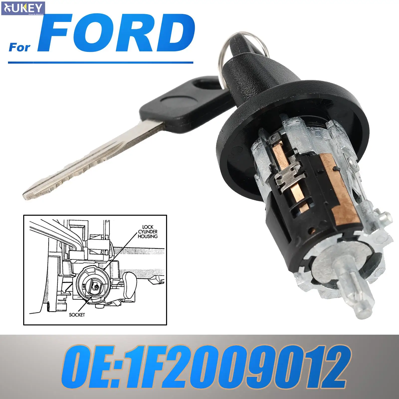 Cilindro de bloqueo de encendido, vaso para Ford Expedition Explorer Lincoln Blackwood Continental Navigator OE # 1L3Z11582A US322LT SW6383