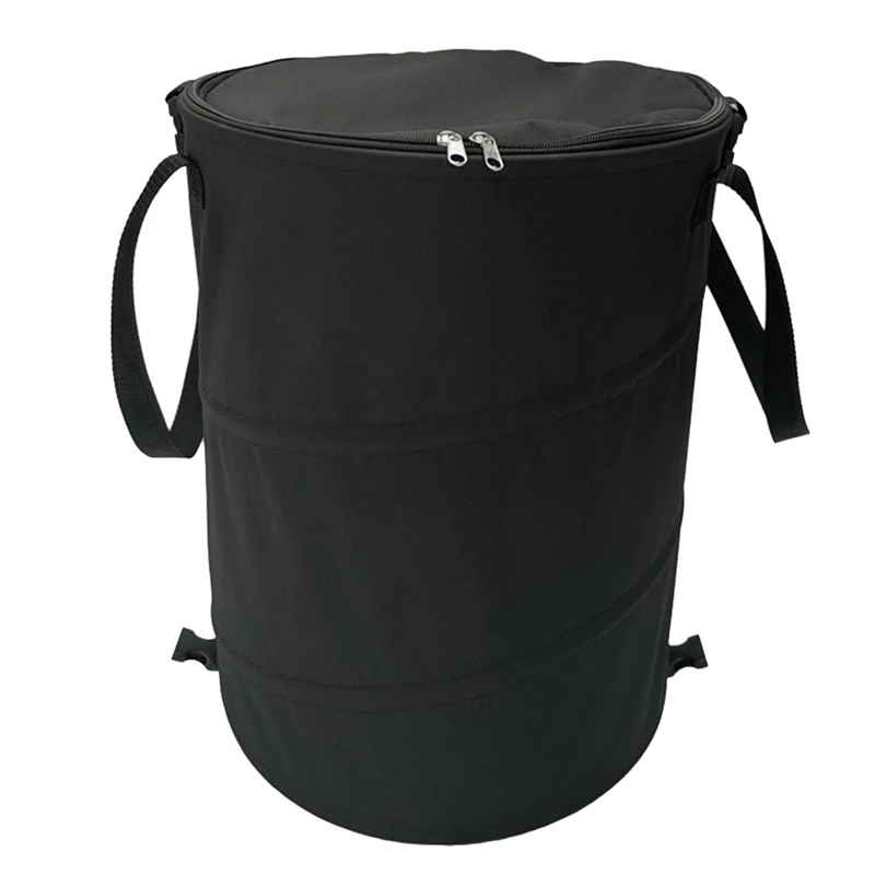 

Camping Trash Can Foldable Portable Outdoor Garbage Bin Camping Supplies Garden Storage Bag Durable Easy Install Black