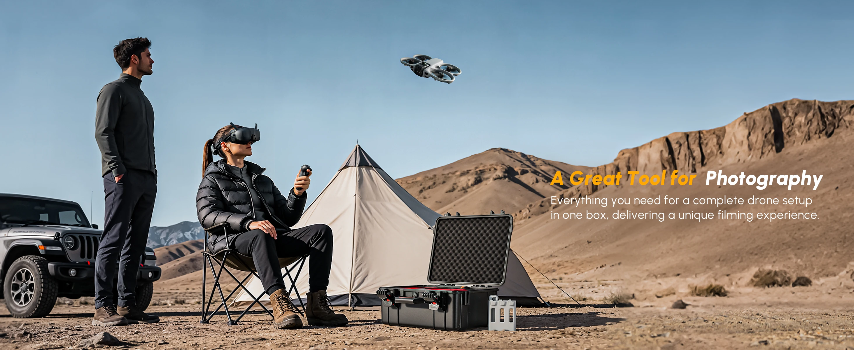 Wasserdichter Hartschalenkoffer für DJI Avata 360 Combo Stoßfeste Reise-Aufbewahrungsbox Unterstützt RC2/G-N3 Brillen/Motion Controller/Akku – Detail 3