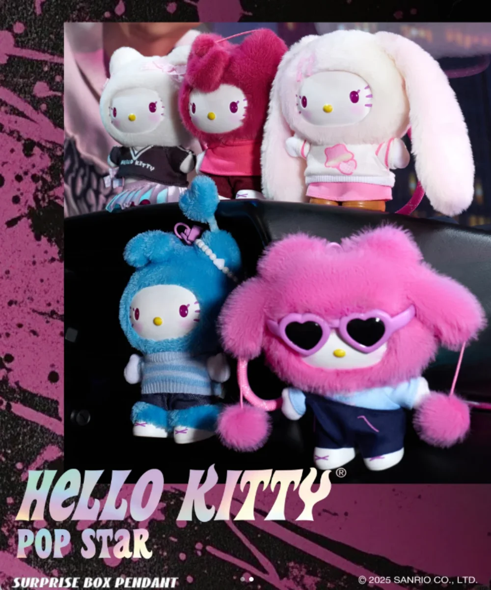 Scatola cieca Hello Kitty Figura di gatto carino HelloKitty Peluche Bambola in vinile Scatola misteriosa Figure anime Collezione di cartoni animati Modello giocattolo