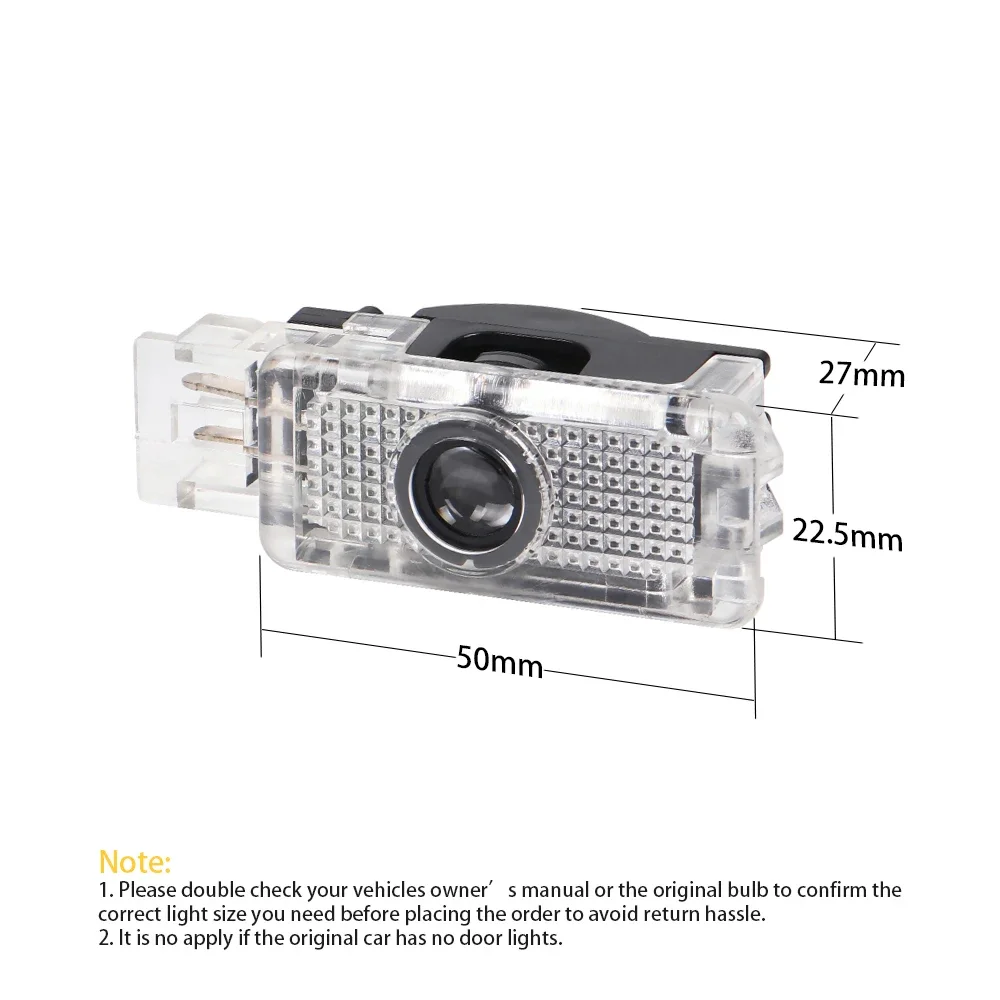 2PCS LED Car Door Welcome Warning Light For Mercedes Benz W203 C Class 2001 - 2007 2002 2003 2004 2005 2006 R171 R199 W209 W240