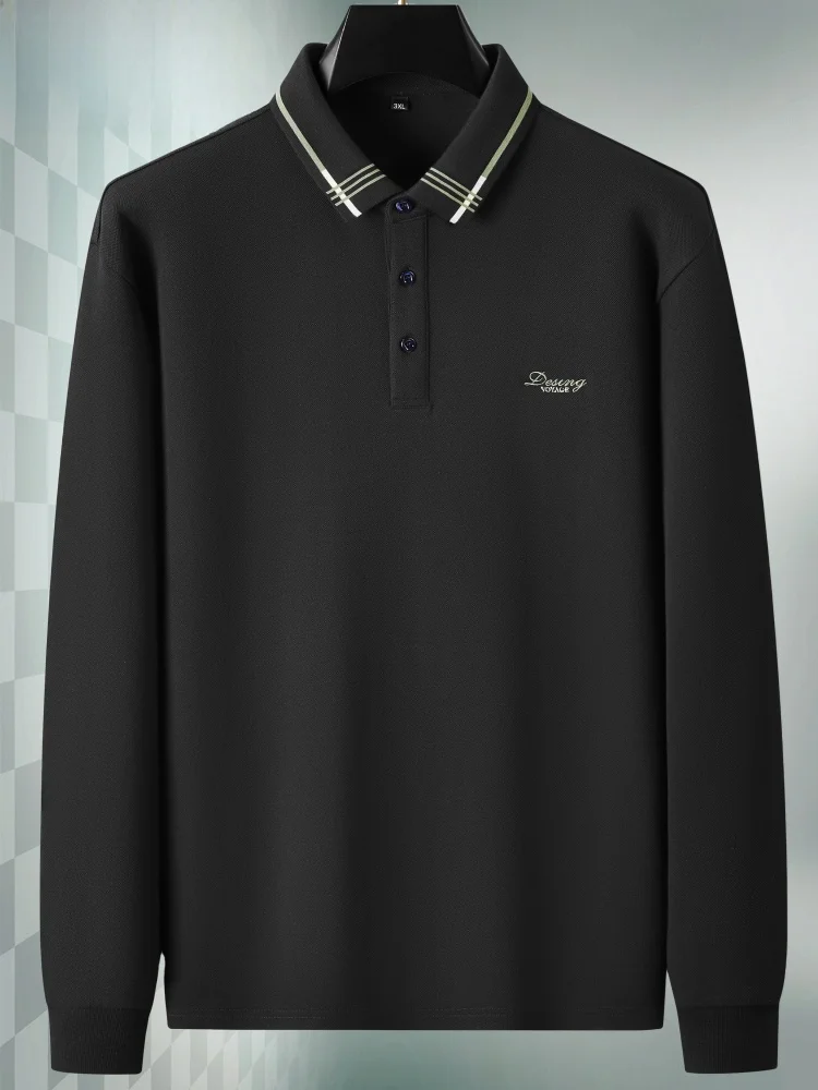 

Trendy plus Size Long Sve irt Casual Spor Base Layer Top for Men Loose Fit Comfortable Cotton Polyester Blend