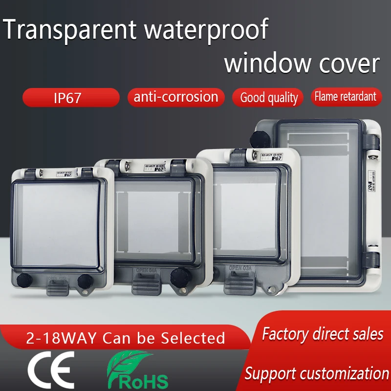 

Transparent IP67 Waterproof Protective Window Cover Circuit Breaker Switch Box Protection Electric Junction Box Panel Cover