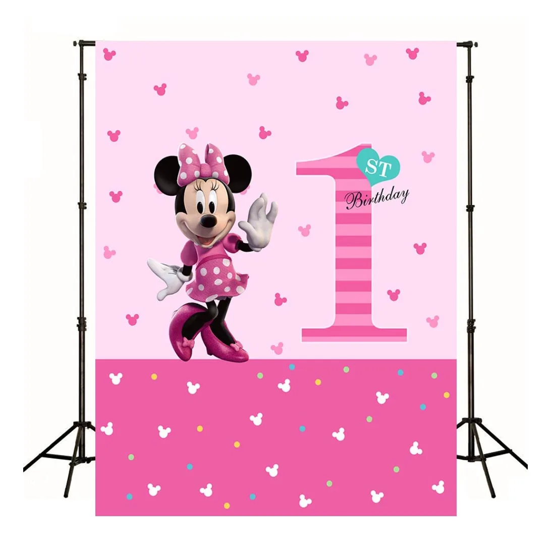 Minnie Mouse Photo Backdrop Background For Photography Baby Shower Girl Birthday Party Decoration Props Supplies Banner Poster