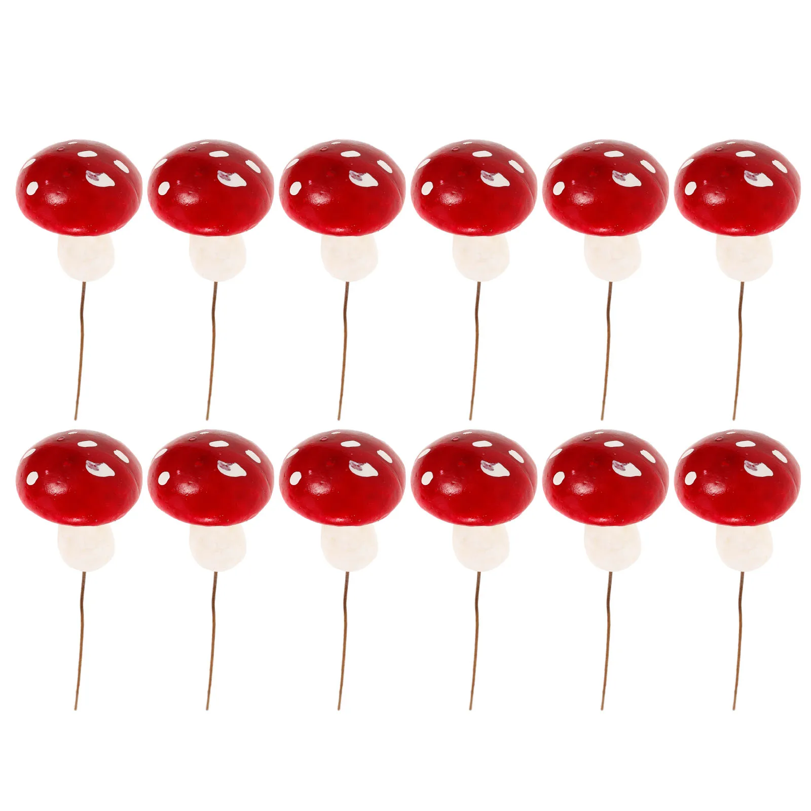 

12 Pcs Garden Stake Diy Decoration Foams Mushroom Lawn Sign Mushroom 32MM Yard Stakes Craft Stake Sign Decor Foam
