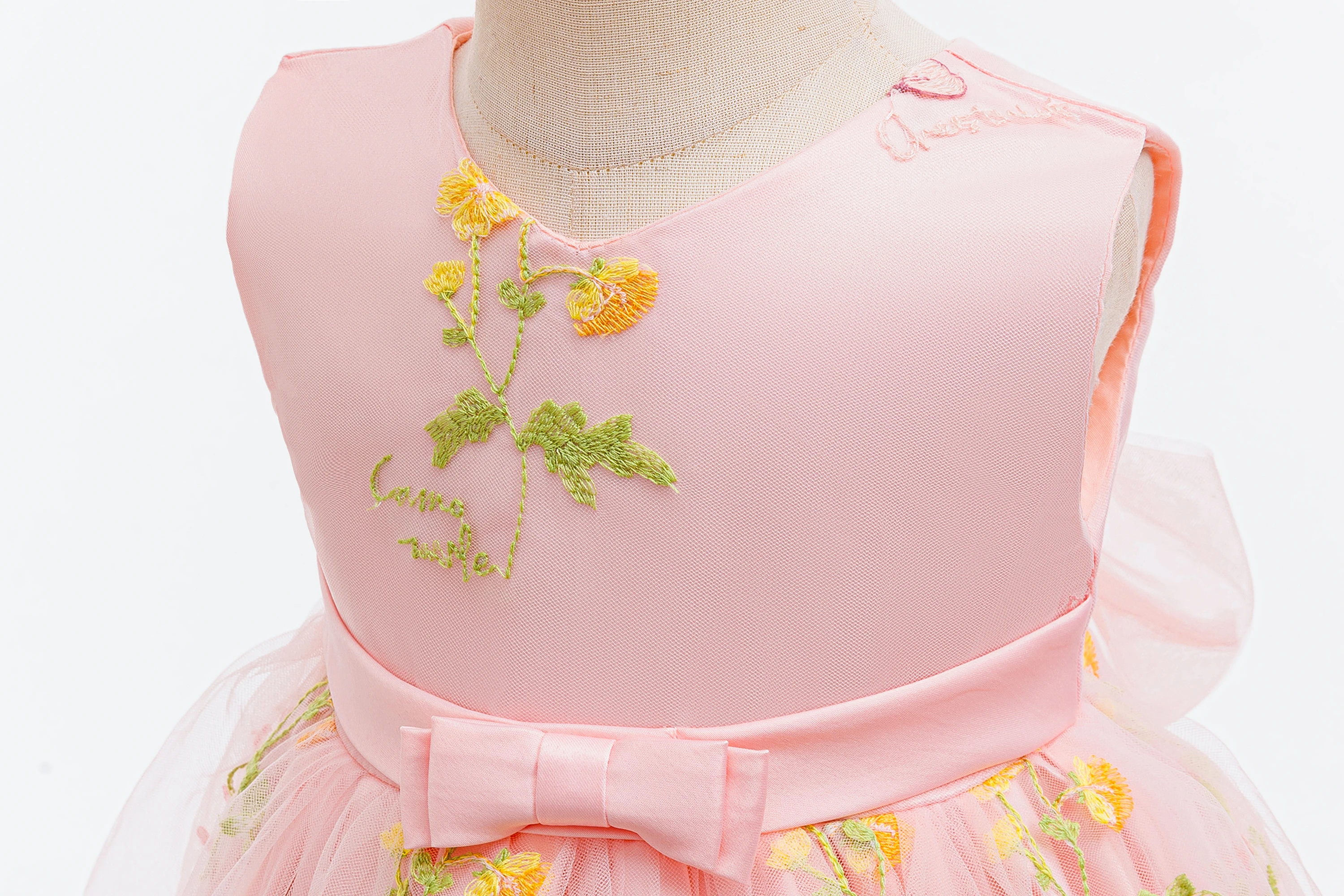 Babykleidung für Mädchen zum 1. Geburtstag, Partykleider, ärmelloses Mesh-Prinzessinnenkleid für Kleinkinder, Sommer-Hochzeitskleid, 3–24 Monate – Detail 4