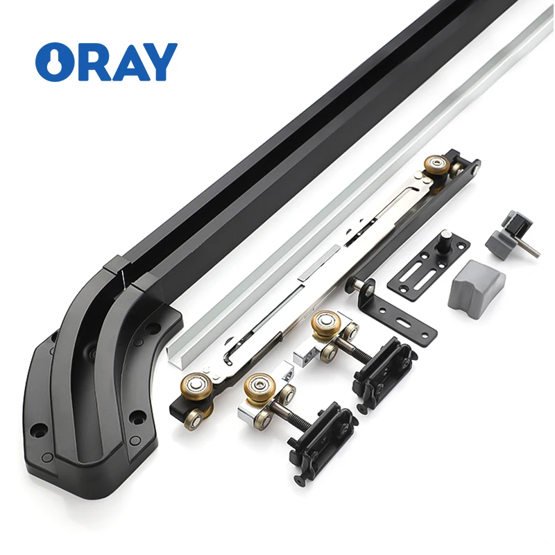 Modern Design Flush Aluminum Alloy Sliding Door System Concealed Track Aluminum Interior Bedroom Barn Door Hardware For Hotel