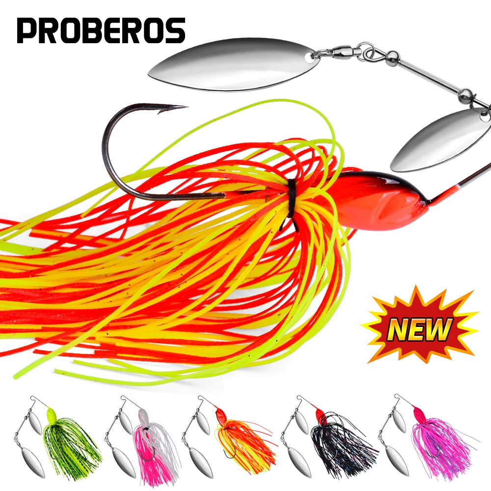 PROBEROS 1pc/5pcs Rotating Fishing Lures Squid Artificial Bait Bearded Saltwater Trolling Sequins Baits Fishing Spoon Lure