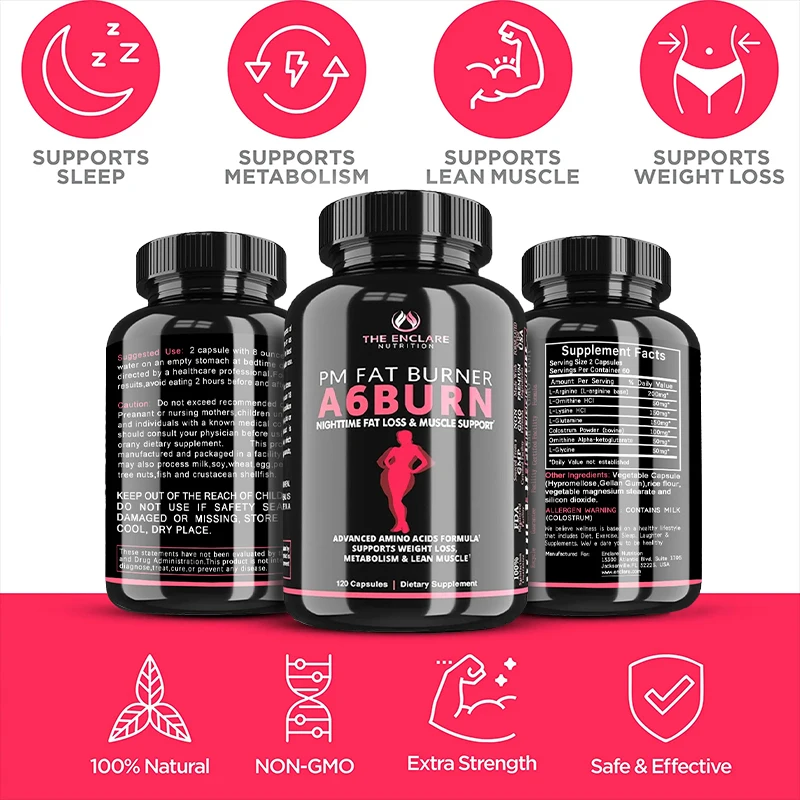 Night Slim Fat Burner - Metabolism, Colon Cleansing, Detoxification, Sleep Supplement, Fat Burning, Boost Muscle Mass