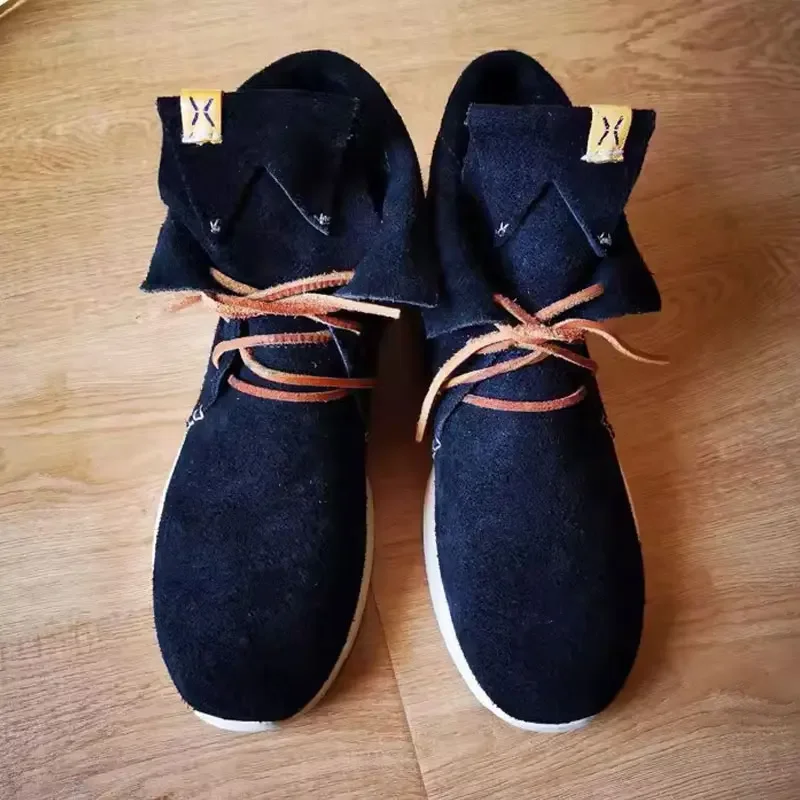 

VISVIM breathable versatile handmade lazy deerskin simple pure leather net celebrity shoes retro Japanese trend shoes