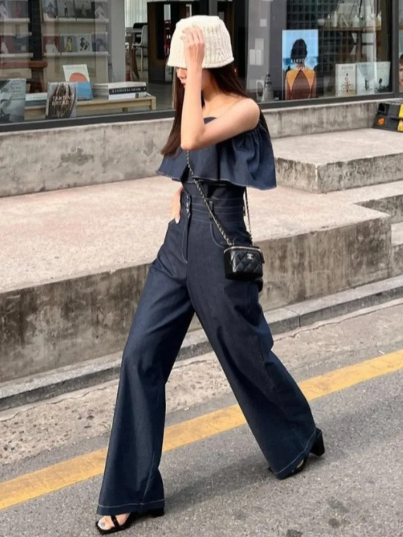 เสื้อเบลาส์สไตล์เรโทรฤดูร้อนสุดชิค พร้อมกางเกงขายาวเอวสูงทรงขาบาน ชุดเซ็ตสีพื้นสำหรับผู้หญิง เหมาะสำหรับใส่ไปทำงาน แฟชั่นทันสมัย ใช้ได้หลากหลายโอกาส