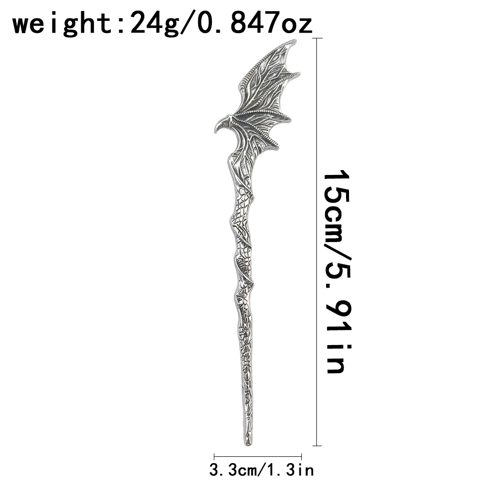 Vintage Dragon Wing Metal Hairpin Hair Stick Women's Creative Hairpin For Women Halloween Party Accessory Hairpin view 6