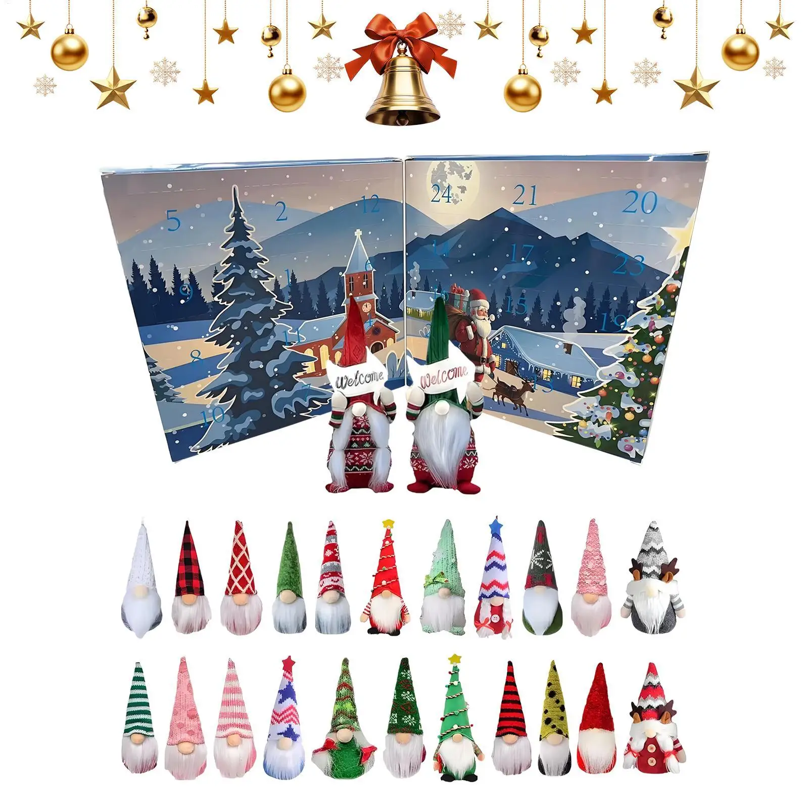 

Christmas Countdown 2025 Gnome Calendar For Christmas 24-Day Gnome Plush Toy Ornament For Home Travel Party School Adults Men