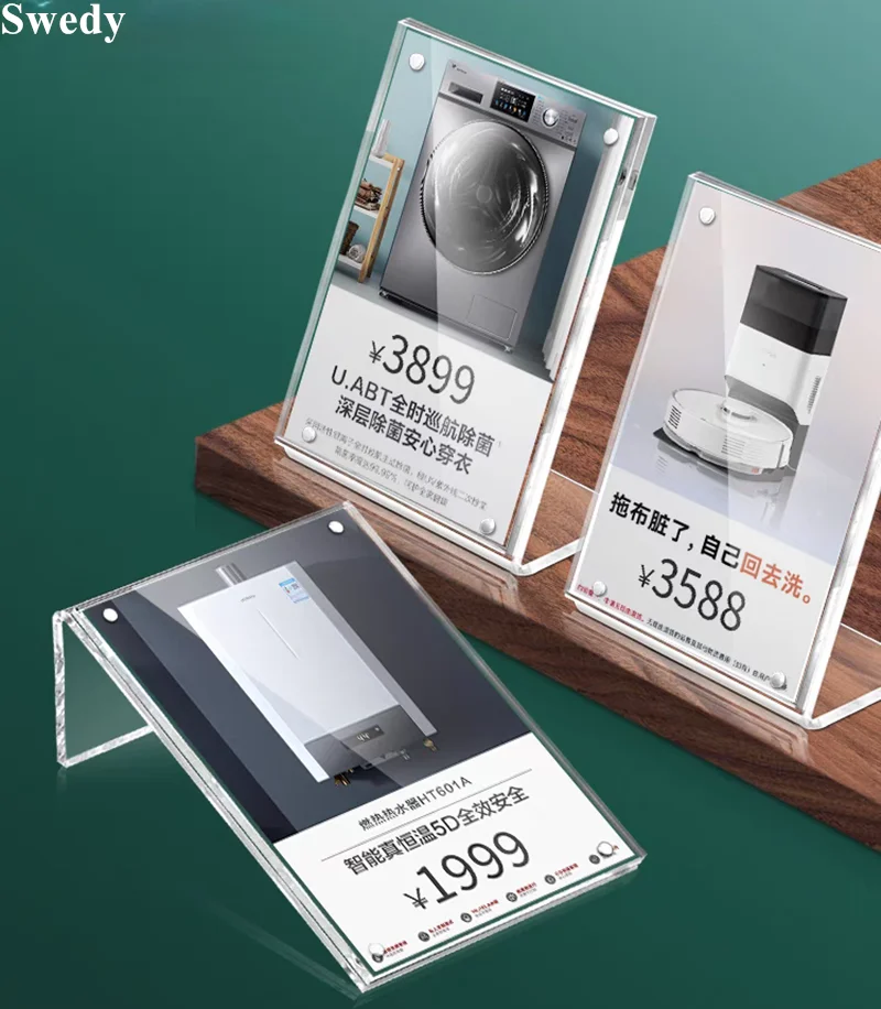 90x60 мм L-образный магнитный акриловый держатель для вывески, подставка для дисплея, номер стола, меню, держатель для бумаги, маленькая ценная этикетка, держатель для карт, бирки