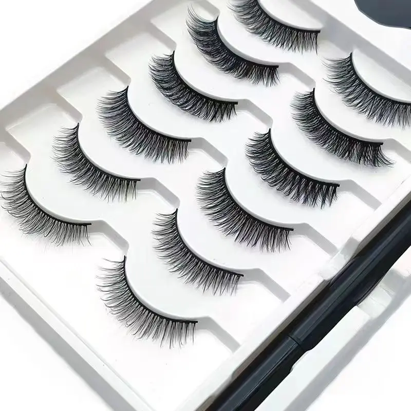 6 pairs of magnetic false eyelashes sticky eyeliner pen is not easy to smudge and do leak, suit is suitable for novice skin