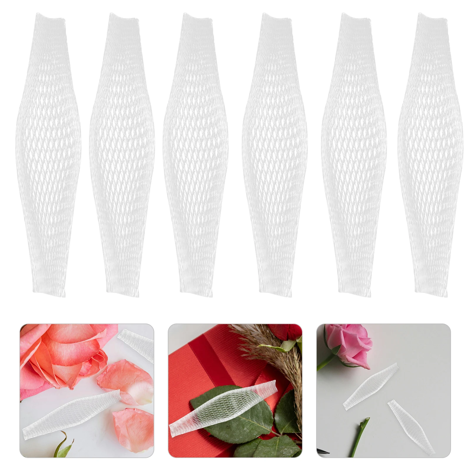 

100pcs Flower Protective Net Sleeve Reusable Floral Packaging For Bouquets Wedding Party Graduation Valentine Rose Wraps Flower