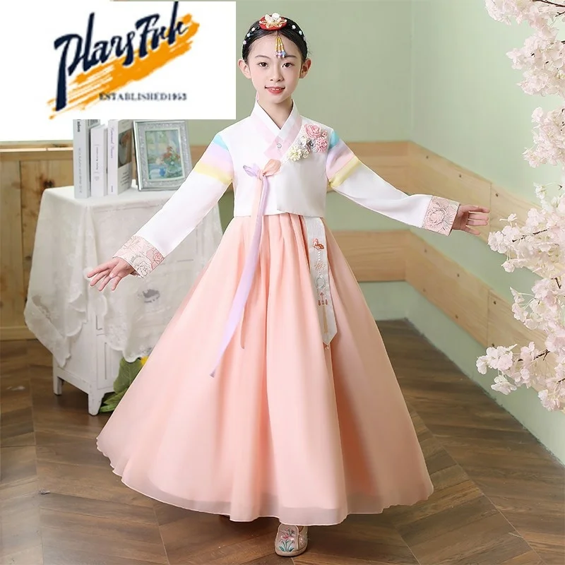 

Традиционная корейская детская одежда, этнический танцевальный наряд Minori для девочек, костюм для выступлений в детском саду, Северная Корея, orm