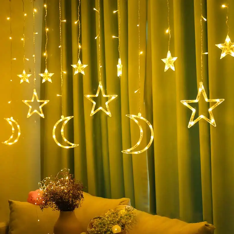 3.5m LED Garland Curtain lights String 220V Fairy Star Christmas Outdoor light For Window Wedding Party Indoor Home Decoration