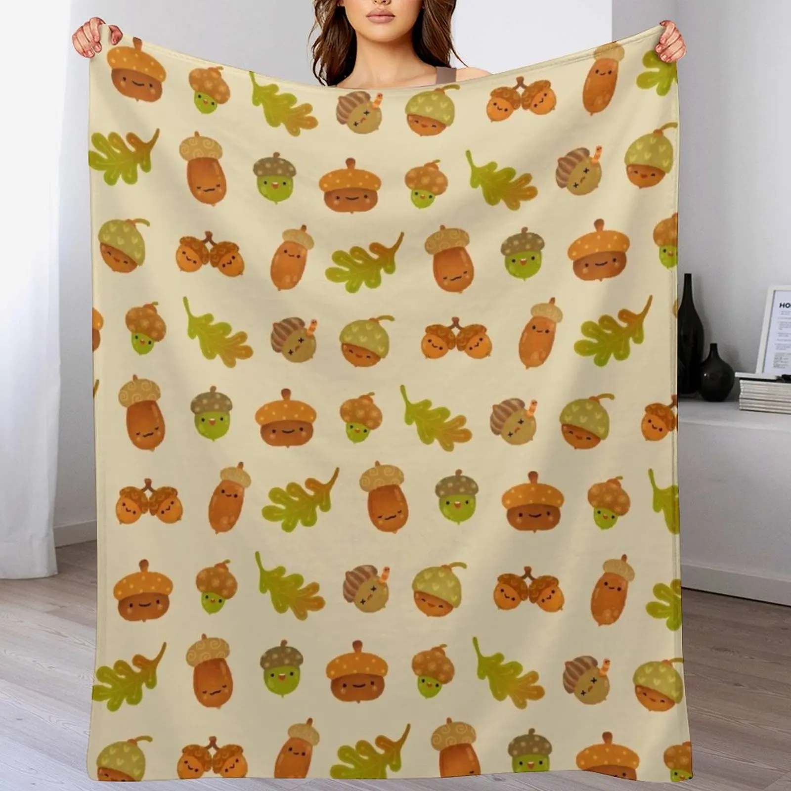 Acorns Throw Blanket Heavy Plush Luxury wednesday Blankets