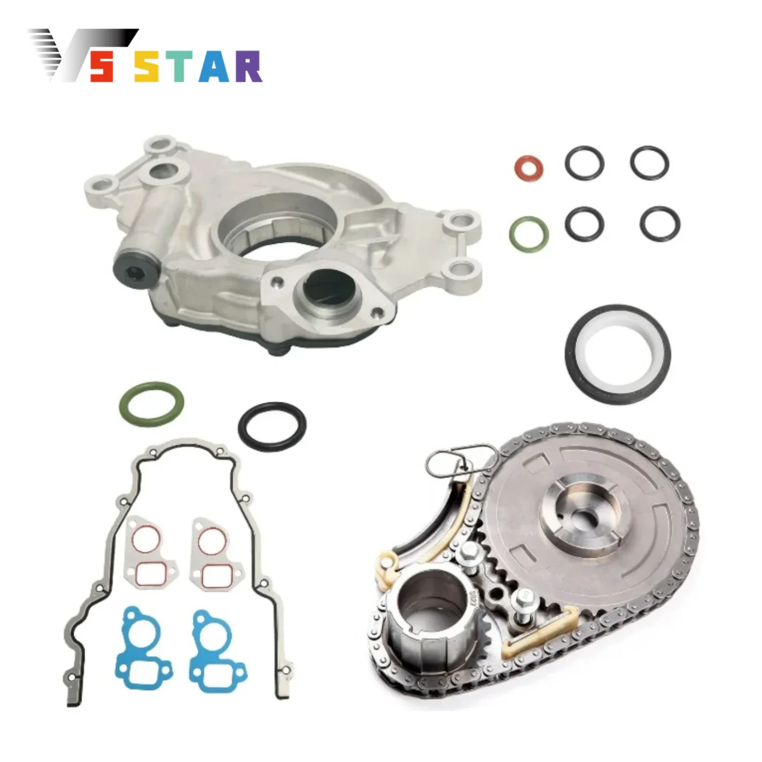 

12626407 12696357 12586665 12556582 Oil Pump Timing Chain Kit For 2007-2009 Chevrolet Avalanche 5.3L Silverado 1500 4.8L Sliver