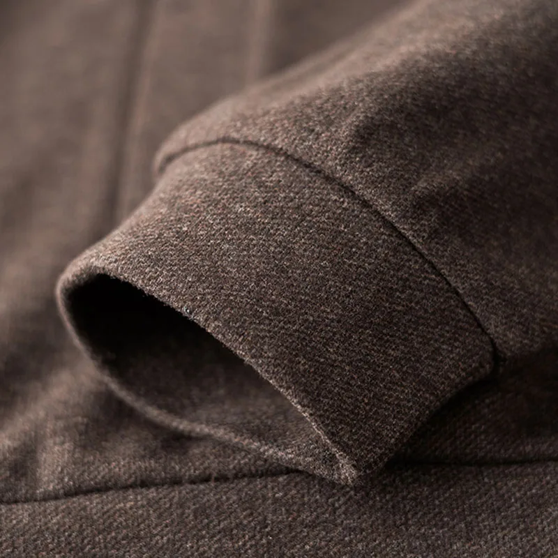 بدلة رياضية كاجوال فضفاضة ناعمة وصديقة للبشرة للخريف والشتاء سميكة ومصقولة في منتصف العمر للرجال #6