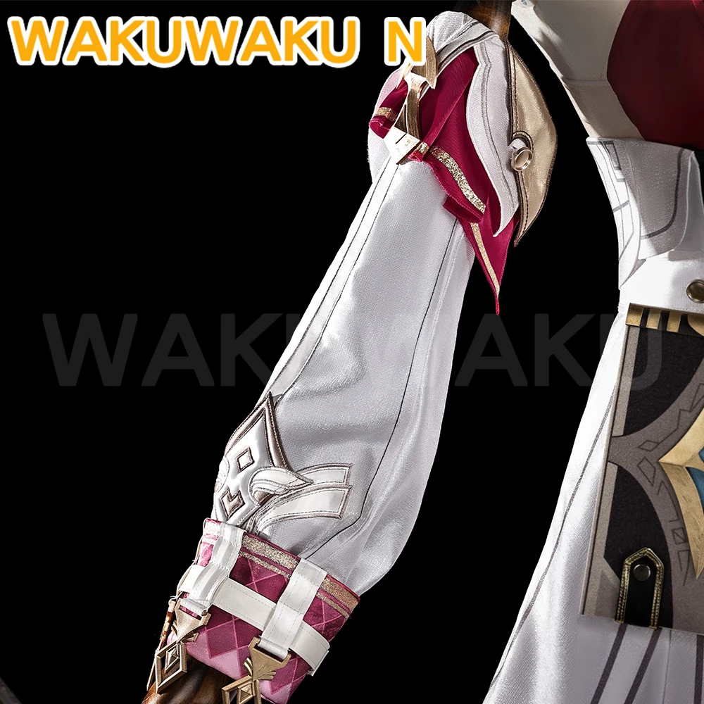 IN STOCK Linnea Cosplay Game Genshin Impact【S-2XL】WakuWaku-N Women Pink Dress Suit Linnea Tattoo Bag Nod-Krai Plus Size view 5