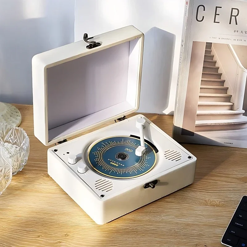 Retro CD Player HIFI High-quality Bluetooth Speaker Trendy Vinyl Album CD Player Disc Record Player