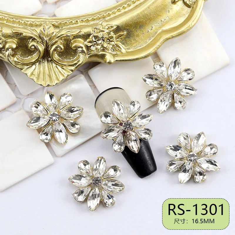 10 قطعة سبائك الباروك الفاخرة ثلاثية الأبعاد مسمار الفن حجر الراين اللؤلؤ حُليات المجوهرات اكسسوارات ل مانيكير المنتج الأظافر لوازم الديكور