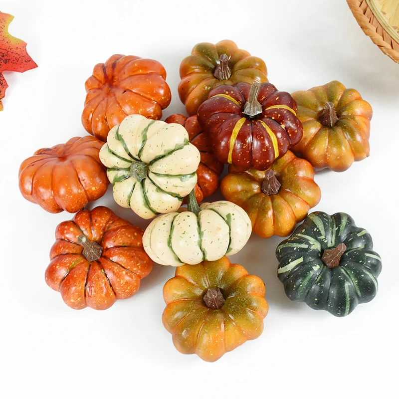 Artificial Pumpkin Fake Simulation Vegetable Thanksgiving Decoration Halloween Party Props DIY Crafts for Home Farmhouse Harvest