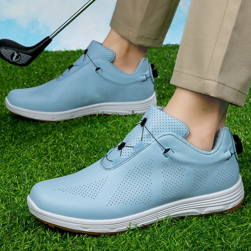 Leichte Golfschuhe für Damen und Herren, Sneakers mit Knopfschnalle, atmungsaktiv, rutschfeste Sneaker, Golfschuhe