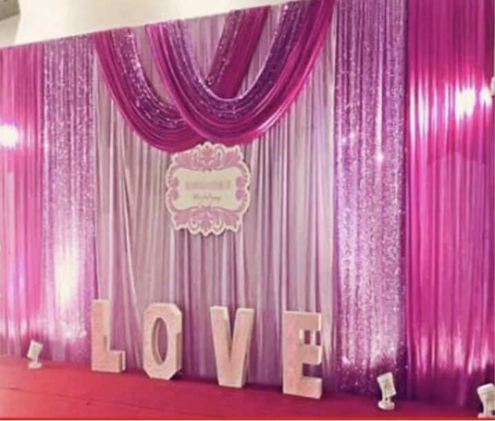 10ftx20ft New Design Sequin Swags Wedding Backdrop Curtain Party Celebration Fabric Stage Background Drapes Wall Decoration