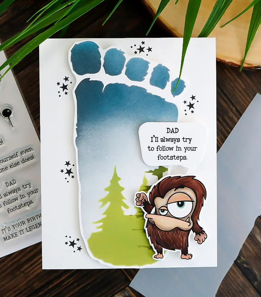 Sentimentele Sasquatch Bigfoot Boslandschap Kamperfoelie Metalen Stansen Stempels Stencil Scrapbooking Dagboek Embossing Diy