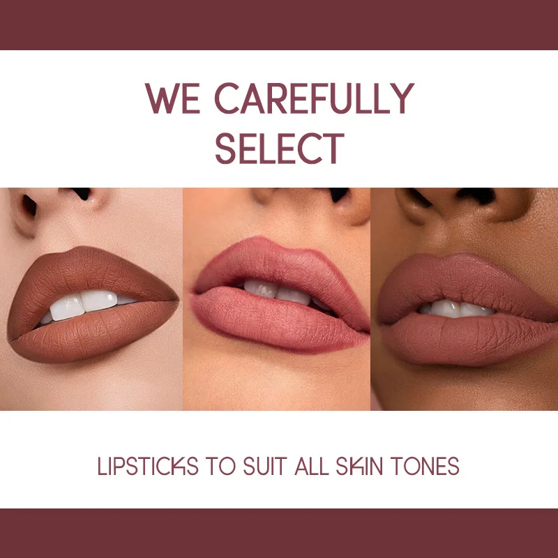 USHAS 12 colores delineador de labios + juego de lápiz labial fácil de colorear lápiz labial mate lápiz labial rojo nude de larga duración