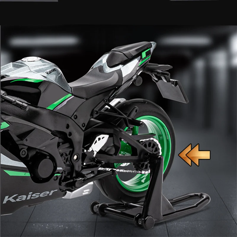 1:12 Kawasaki Ninja ZX-10R Heavy Locomoti Alloy Motorcycle Model Cross-country Racing Motorcycle Model Sound Light Kids Toy Gift