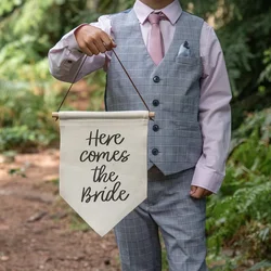 Here Comes The Bride Banner Ring bearer Page Boy Flower girl Petal Patrol Aisle Sign rustic Wedding Day Ceremony Decoration gift