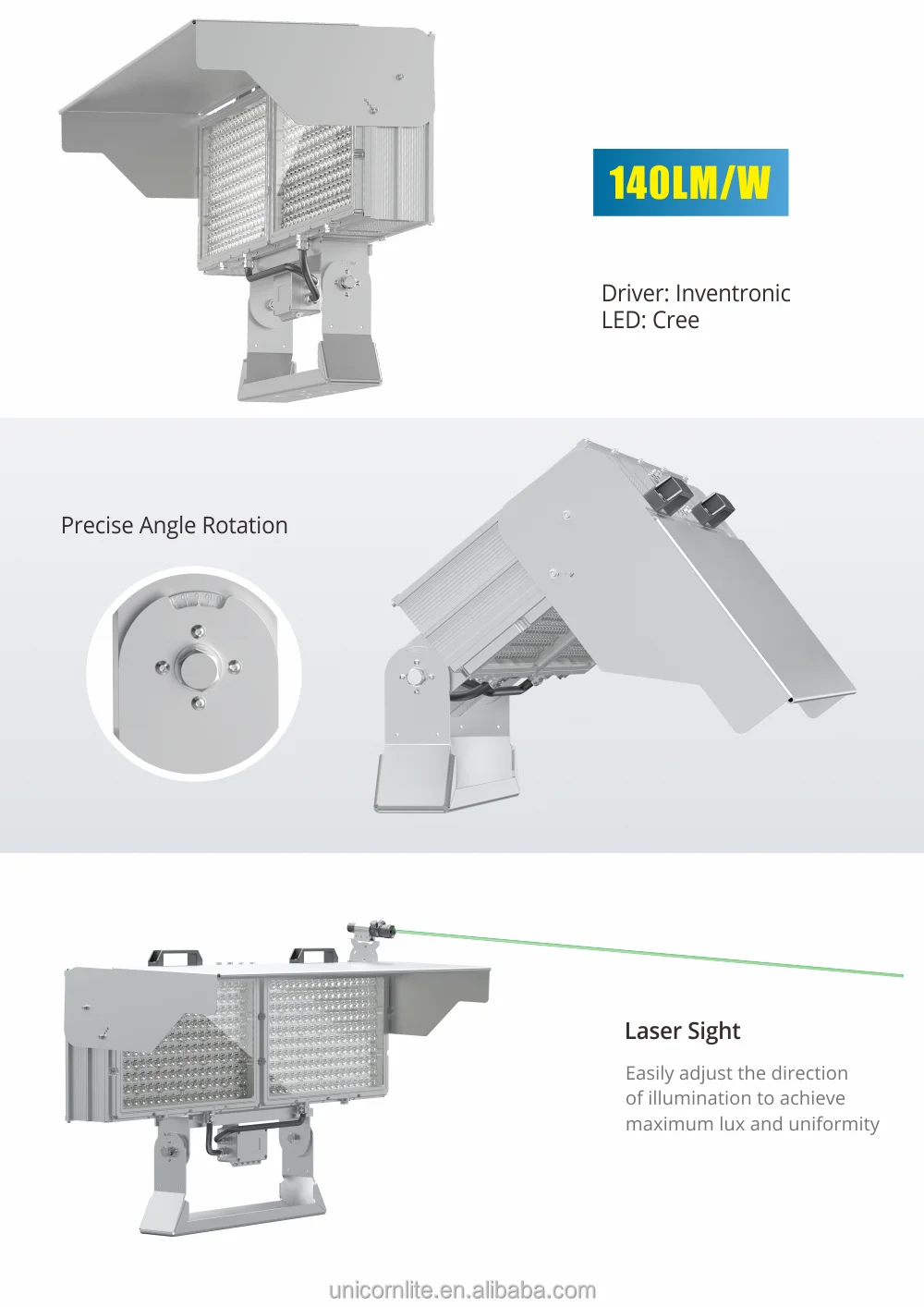 Projecteur LED extérieur pour stade de sport, meilleur éclairage de tennis, Ip66, 500W, 750W, 800W, 1000W, 1500W