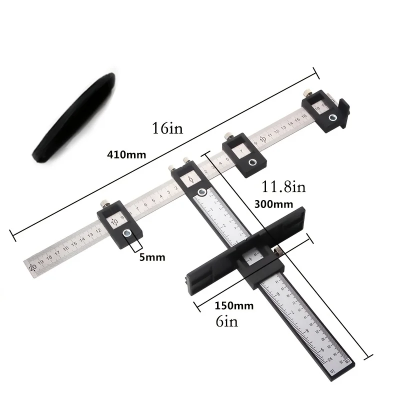 Cabinet Hardware Jig Tool Wood Drilling Dowelling Guide for Installing Handles Knobs on Doors and Drawer, Precision DrillingTool