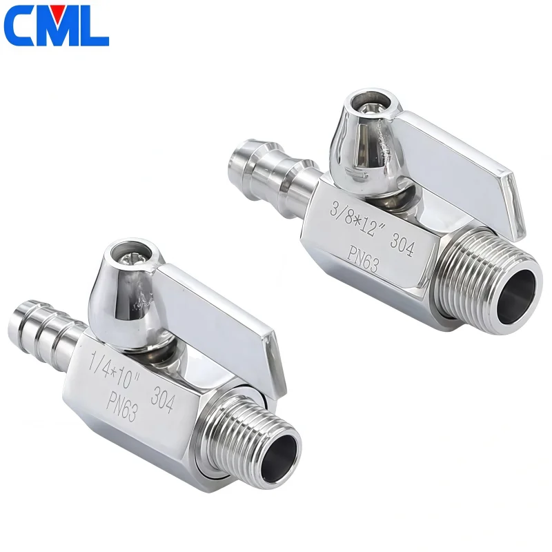 304 Stainless Steel Sanitary 8mm 10mm 12mm Hose Barb 1/8