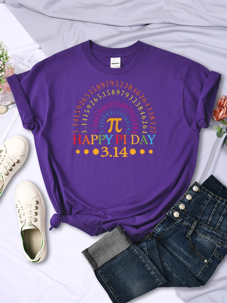 Happy Pi Day 3.14 matematyka nauczyciel matematyki tęczowy nadruk kobieta t-shirty wygodne kreatywność topy Casual koszulka damska — zdjęcie 4
