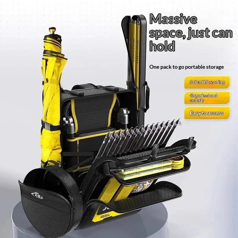 Multifunctional Large Capacity Padded Waterproof Fishing Chair Backpack Tackle Bag Rod Holder Fishing Rod Case Caixa De Pesca
