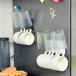 Mug Hooks Wall-Mounted Holder Coffee Cups Holder Hanger Non Perforated Iron Wall Mounted Cup Storage Rack